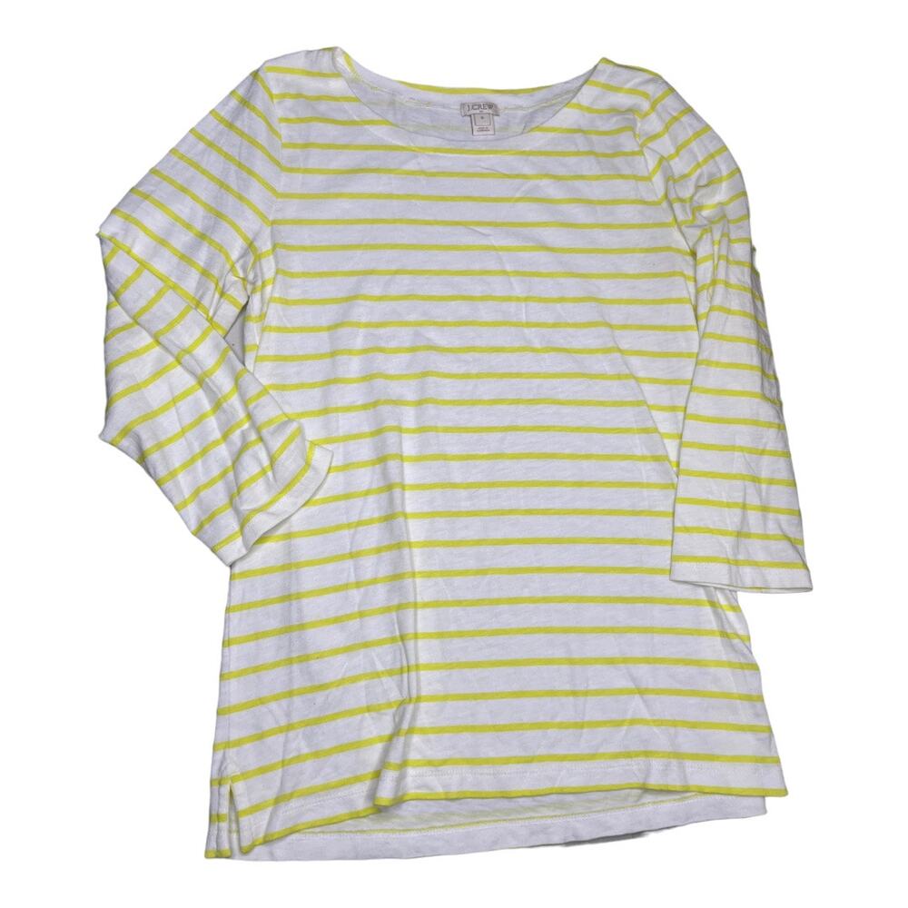 J.Crew white & bright neon yellow Medium nwot